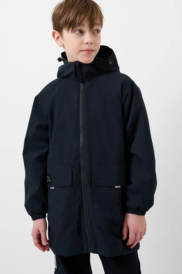 Плащ текстильный с полиуретановым покрытием для мальчиков PLAYTODAY, черный - фото 1