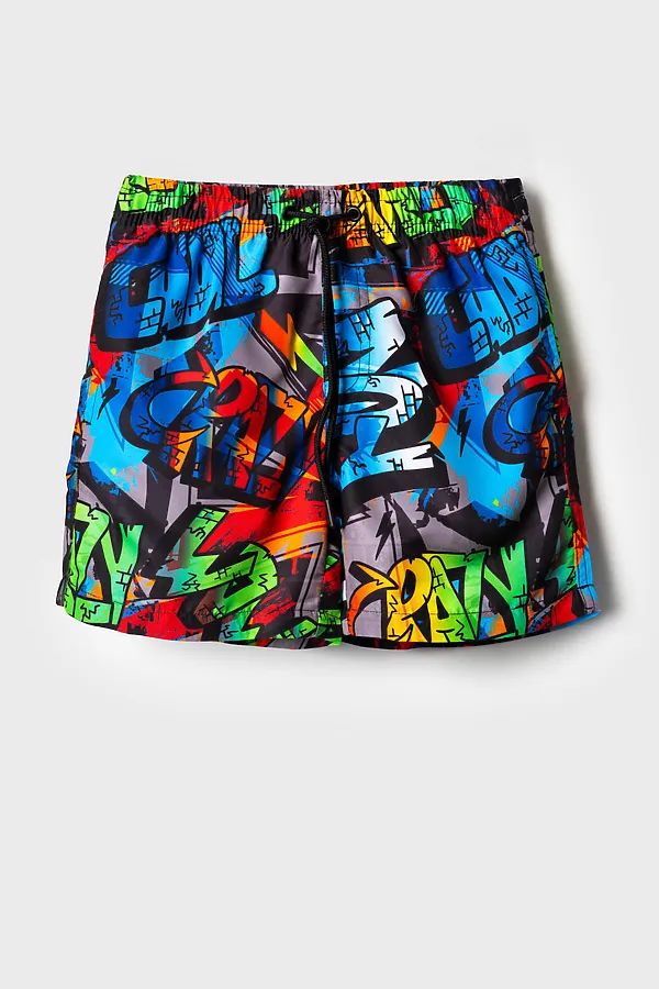 Шорты текстильные плавательные для мальчиков, средней длины PLAYTODAY, разноцветный - фото 1