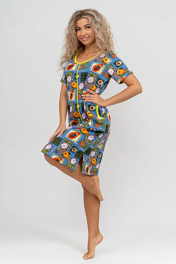 Халат 37007 НАТАЛИ, голубой - фото 1