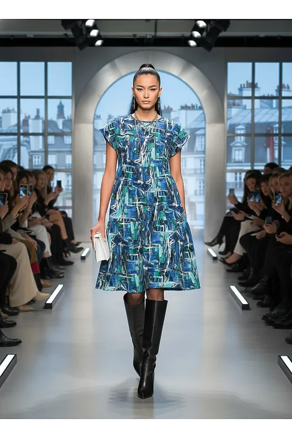 Платье арт. 1055 НАТАЛИ, синий - фото 1