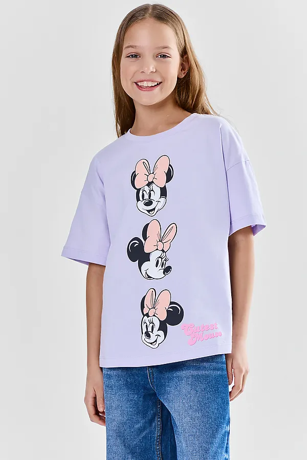 Футболка для девочек MARK FORMELLE, лиловый вереск +печать - фото 1