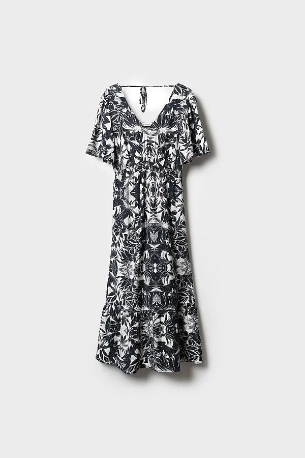 Платье текстильное для женщин PLAYTODAY, белый,черный - фото 1