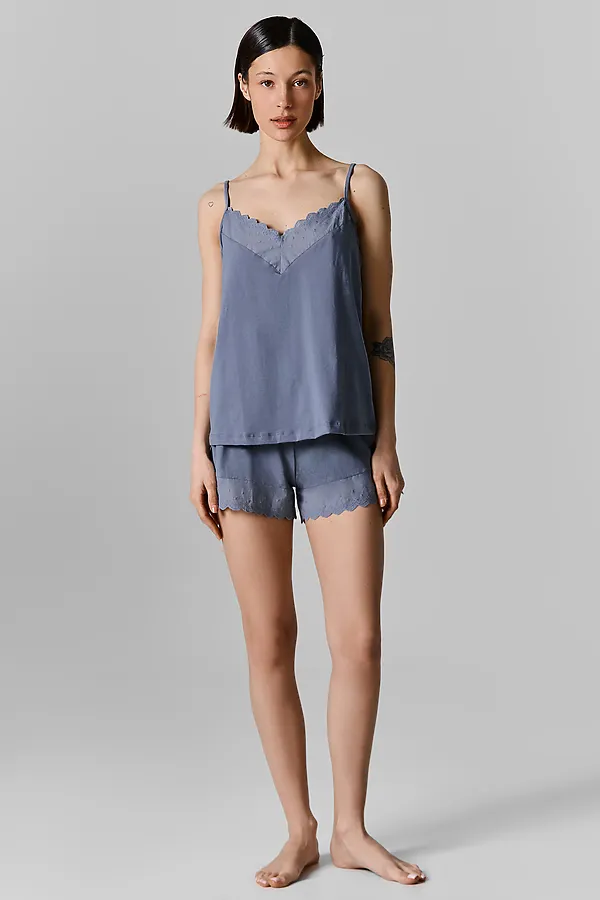 Комплект женский (топ, шорты) MARK FORMELLE, цветы на сизом - фото 1