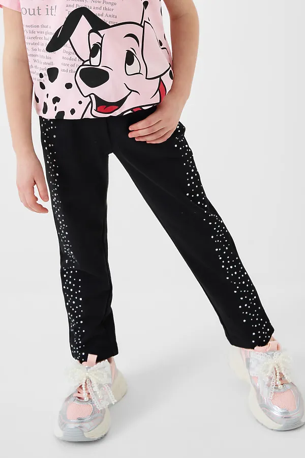 Брюки трикотажные для девочек PLAYTODAY, черный - фото 1