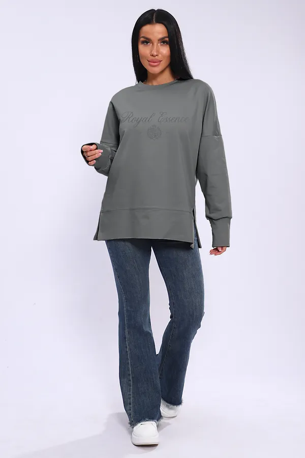 Лонгслив ЛЖ-013 НАТАЛИ, серый - фото 1