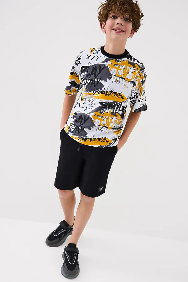 Комплект трикотажный для мальчиков: фуфайка (футболка), шорты PLAYTODAY, разноцветный - фото 1