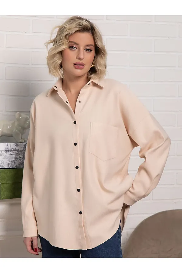 Рубашка Загадочная девушка LADY TAIGA, бежевая - фото 1