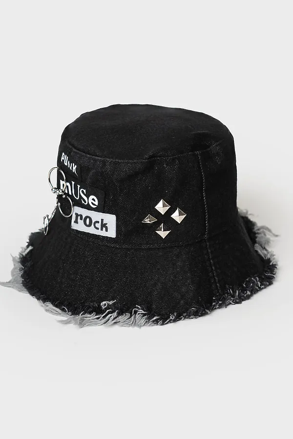 Панама текстильная джинсовая для девочек PLAYTODAY, черный - фото 1