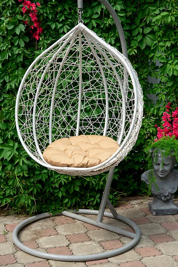 Подушка декоративная круглая на кресло 60 см, Грета(20%хл, 80%п/э), файбер, пакет с пл ручкой, ВО НАТАЛИ, бежевый - фото 1