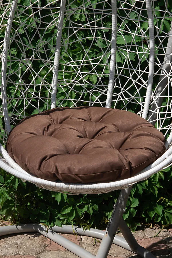 Подушка декоративная круглая на кресло 60 см, Грета(20%хл, 80%п/э), файбер, пакет с пл ручкой, ВО НАТАЛИ, коричневый - фото 1