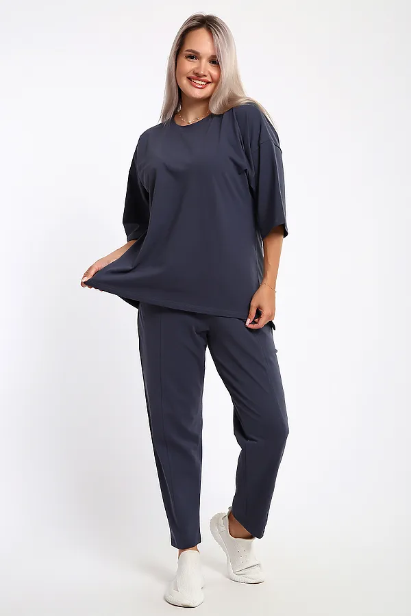 Костюм с брюками 653 НАТАЛИ, серый - фото 1