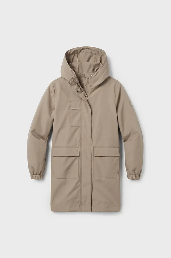 Плащ текстильный с полиуретановым покрытием для девочек PLAYTODAY, бежевый - фото 1