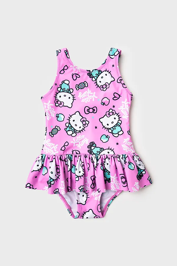 Купальник детский трикотажный для девочек PLAYTODAY, разноцветный - фото 1