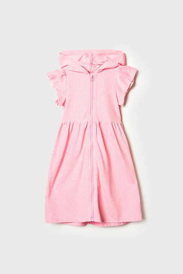 Халат трикотажный для девочек PLAYTODAY, розовый,светло-розовый - фото 1