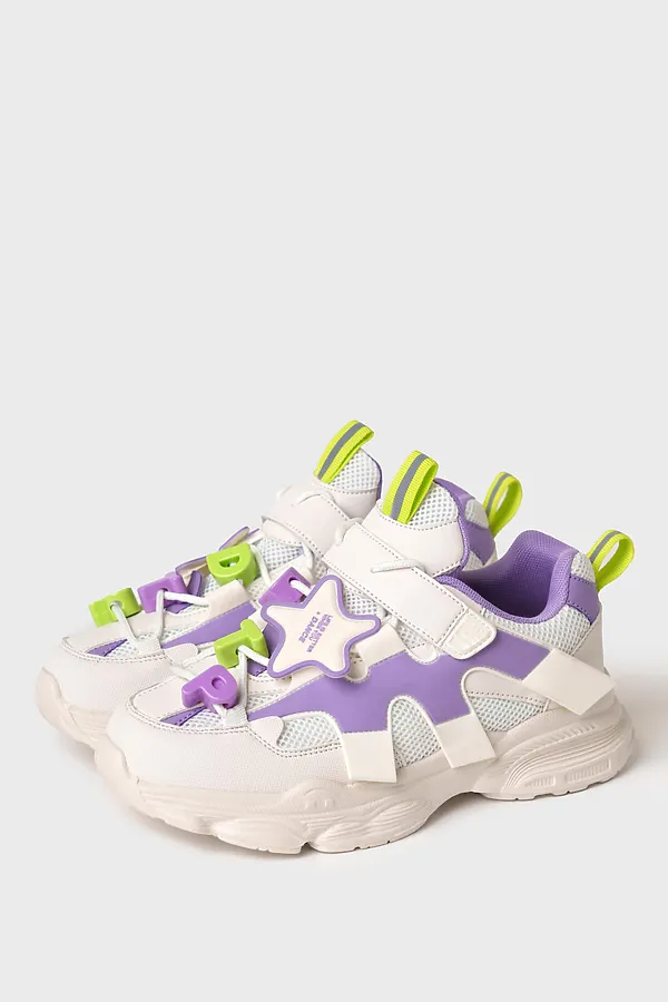 Полуботинки для девочек PLAYTODAY, белый,сиреневый - фото 1