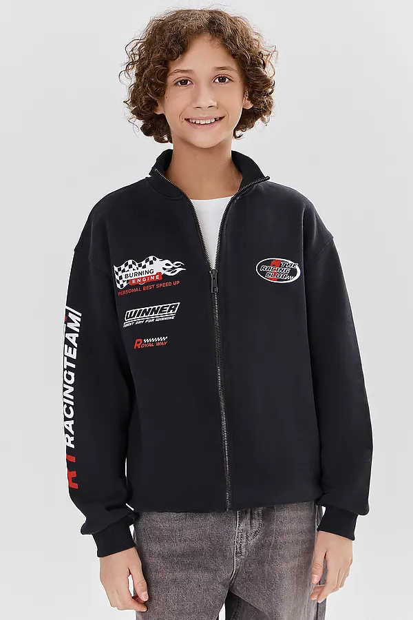 Толстовка для мальчиков MARK FORMELLE, черный +печать5 - фото 1