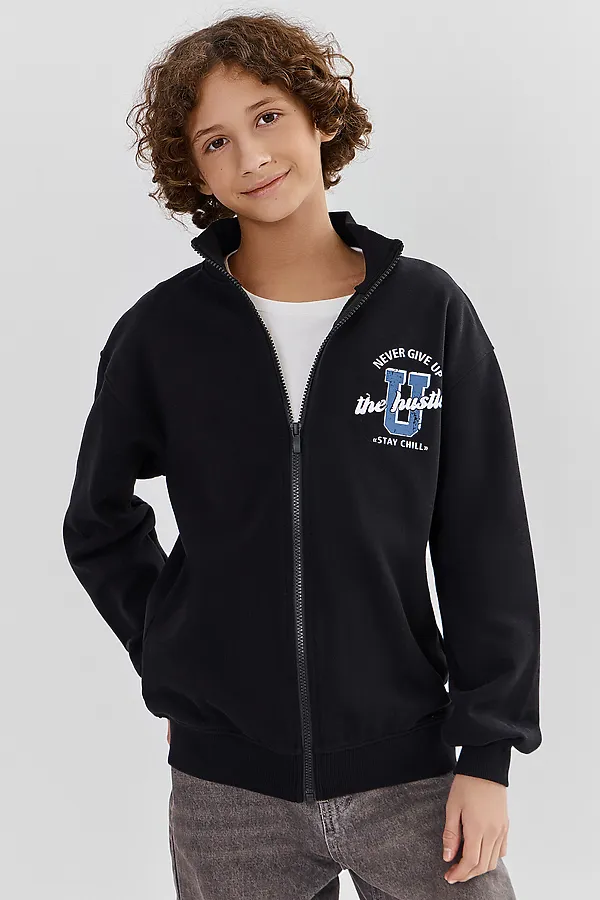 Толстовка для мальчиков MARK FORMELLE, черный +печать - фото 1