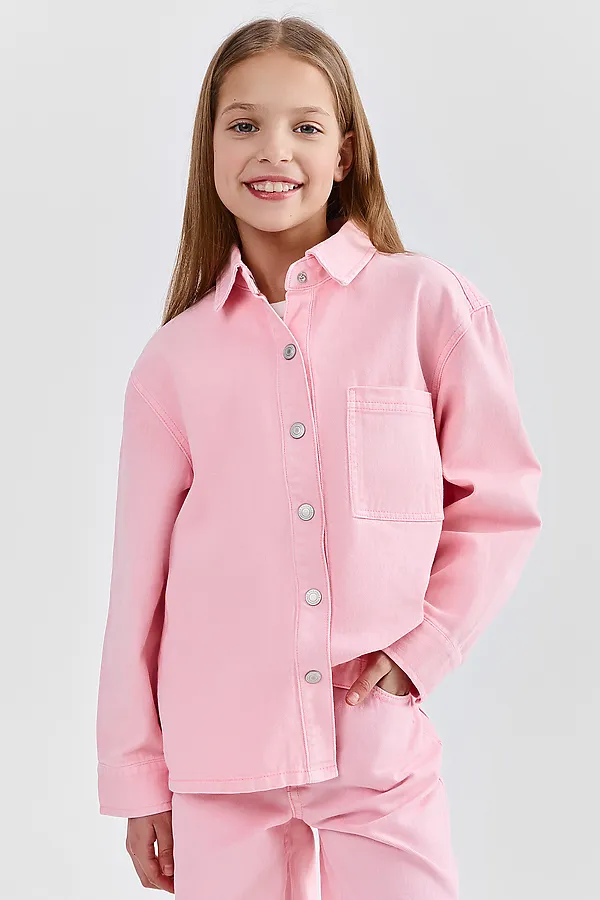 Рубашка джинсовая для девочек MARK FORMELLE, розовый - фото 1