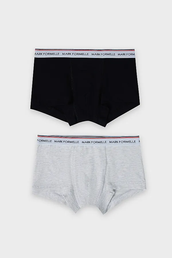Трусы для мальчиков (2шт.) MARK FORMELLE, серый меланж 4306-а +черный - фото 1