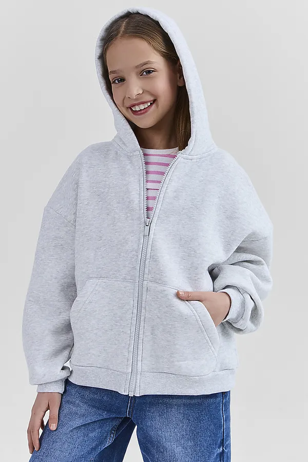 Толстовка для девочек MARK FORMELLE, серый меланж 4306-а - фото 1