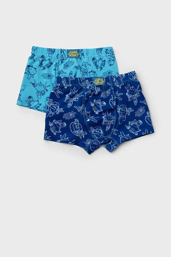 Трусы трикотажные для мальчиков - боксеры, 2 шт в комплекте PLAYTODAY, синий,голубой,тёмно-синий - фото 1