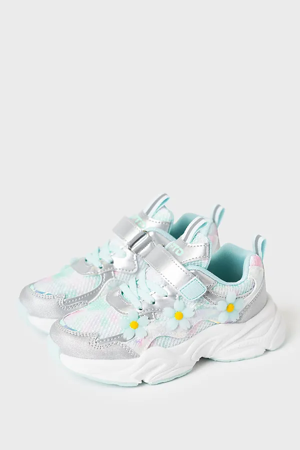 Полуботинки для девочек PLAYTODAY, бирюзовый,серебряный - фото 1