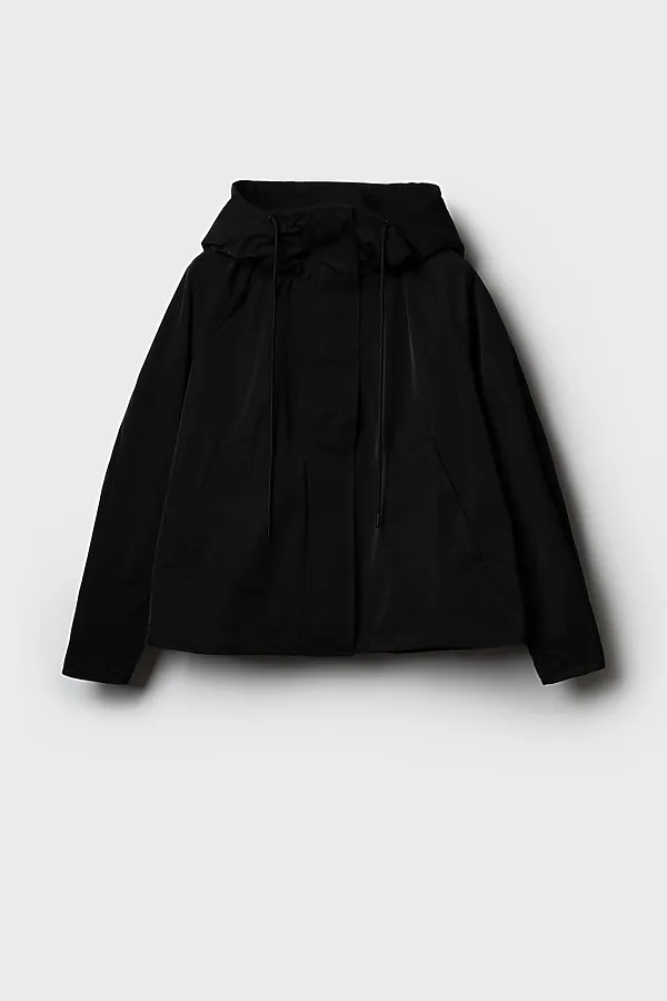 Куртка текстильная с полиуретановым покрытием для женщин (ветровка) PLAYTODAY, черный - фото 1