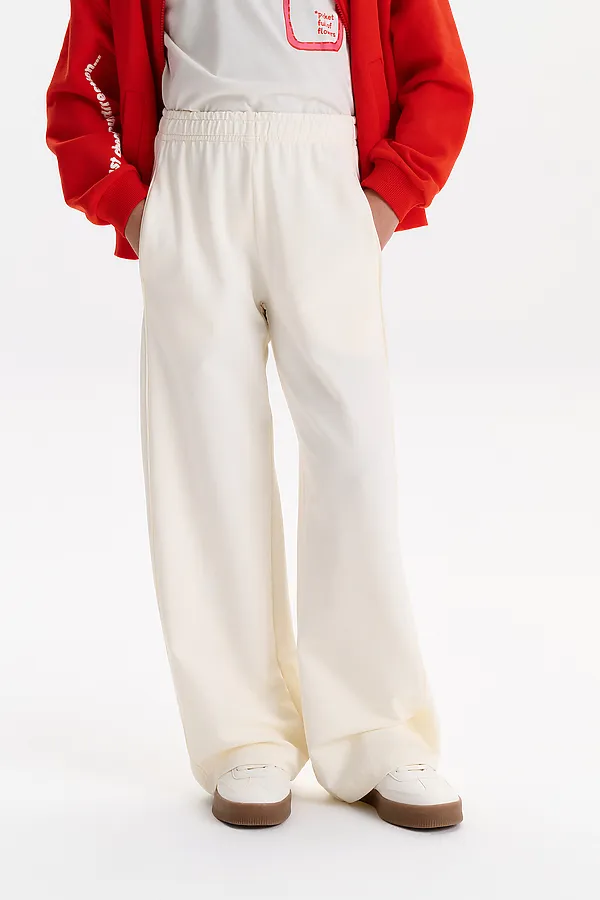 Брюки для девочек PELICAN, молочный - фото 1