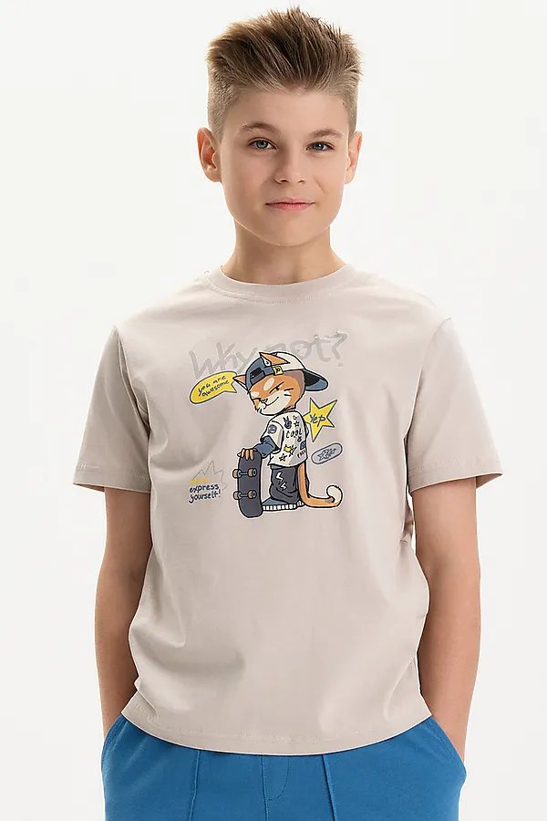 Футболка для мальчиков PELICAN, светло-серый - фото 1