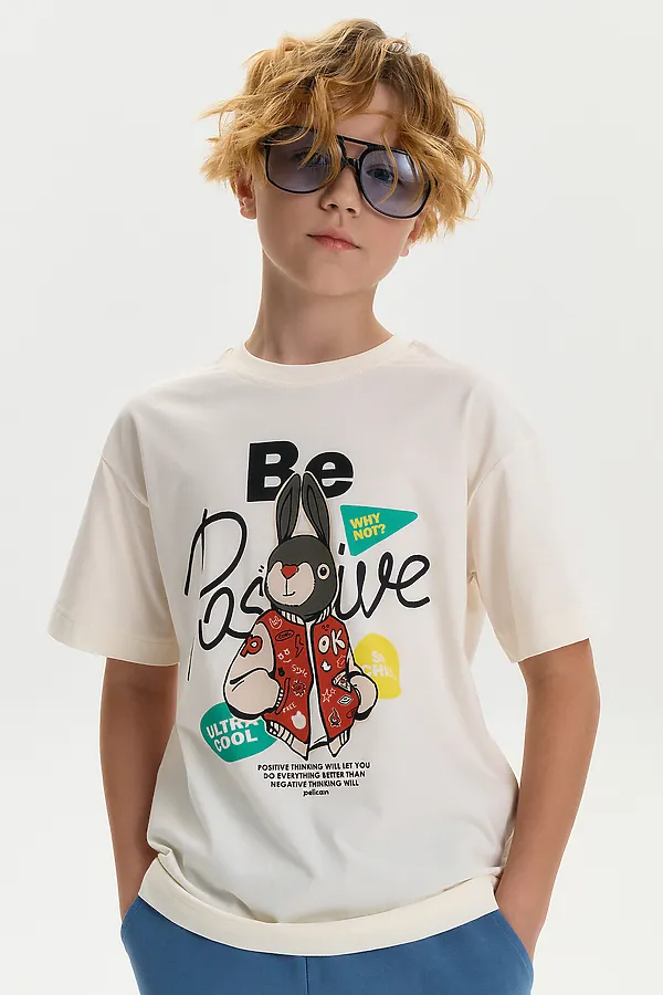 Футболка для мальчиков PELICAN, молочный - фото 1