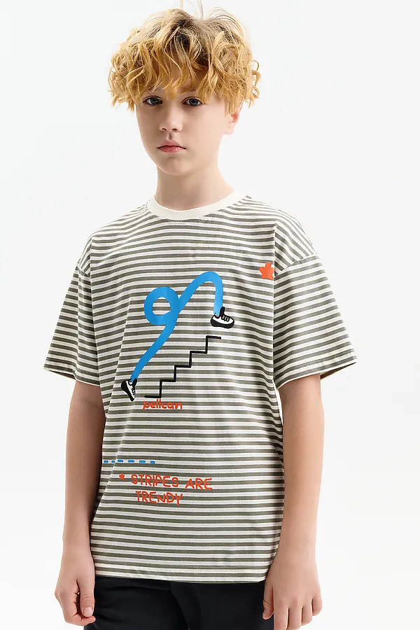 Футболка для мальчиков PELICAN, молочный - фото 1