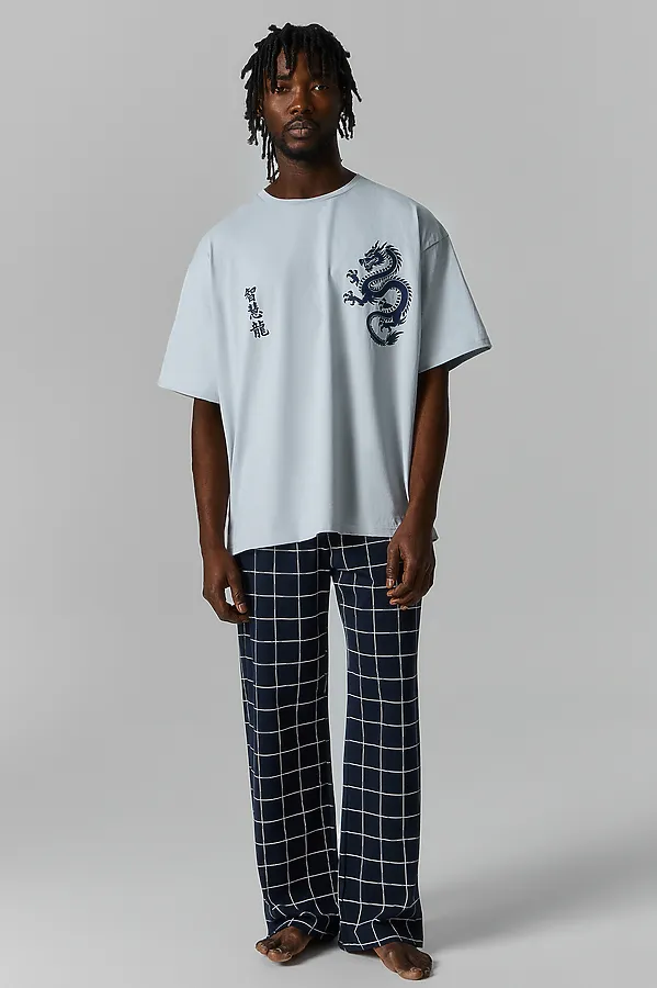 Комплект мужской (футболка, брюки) MARK FORMELLE, лунный луч +клетка на затмении - фото 1