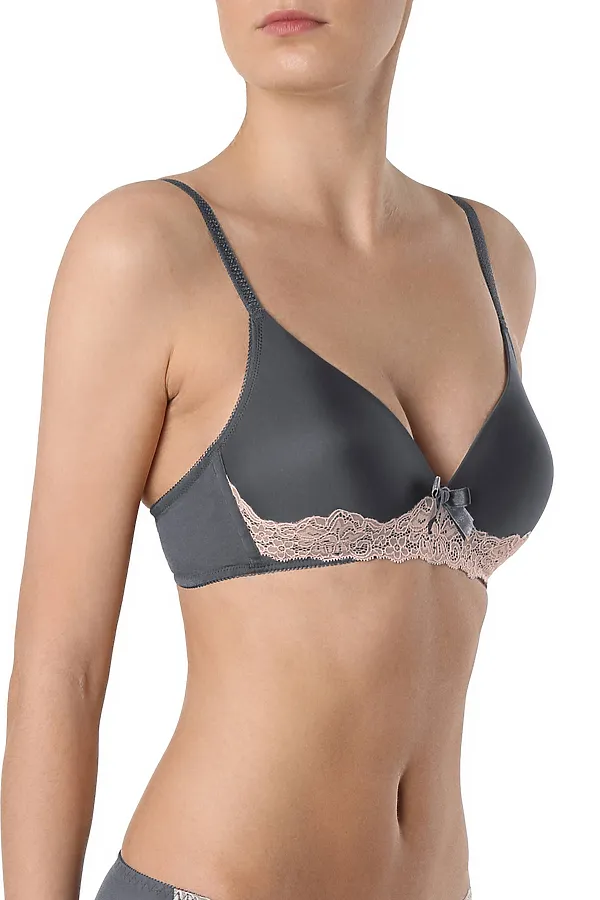 CONTE FLEUR TB7053 Бюстгальтер с формованными треугольными чашками без каркасов CONTE ELEGANT, grafit - фото 1