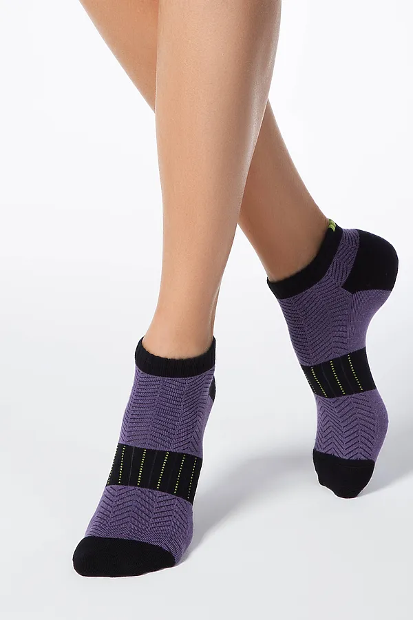 CONTE ELEGANT ACTIVE Носки женские хлопковые (короткие, махр. стопа) CONTE ELEGANT, violet - фото 1