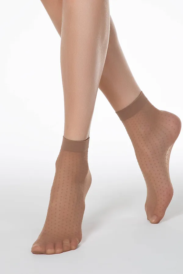CONTE FANTASY 20 Носки в горошек CONTE ELEGANT, bronze - фото 1