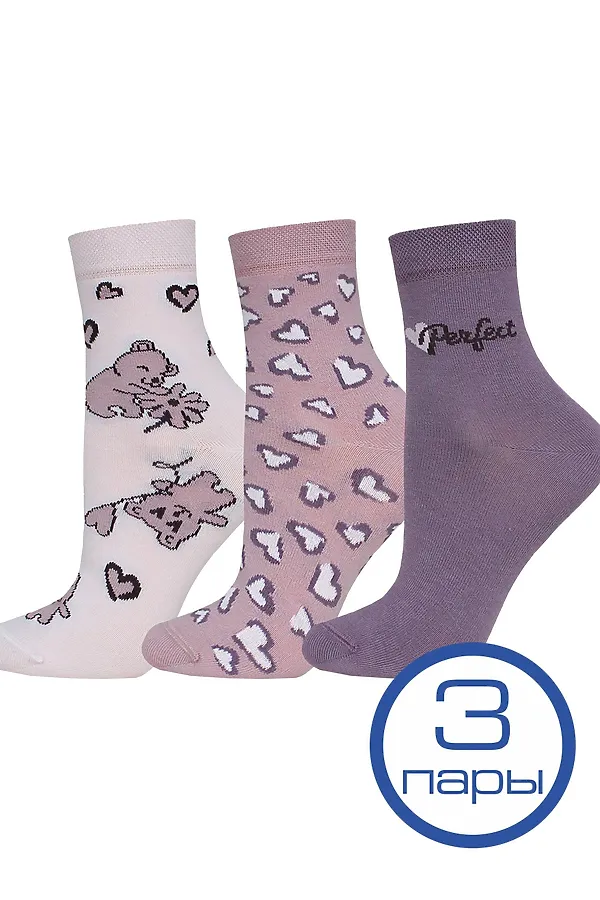 Брестские Носки детские 3081/3 SCHOOL (комплект 3 пары) БРЕСТСКИЕ, розовый - фото 1
