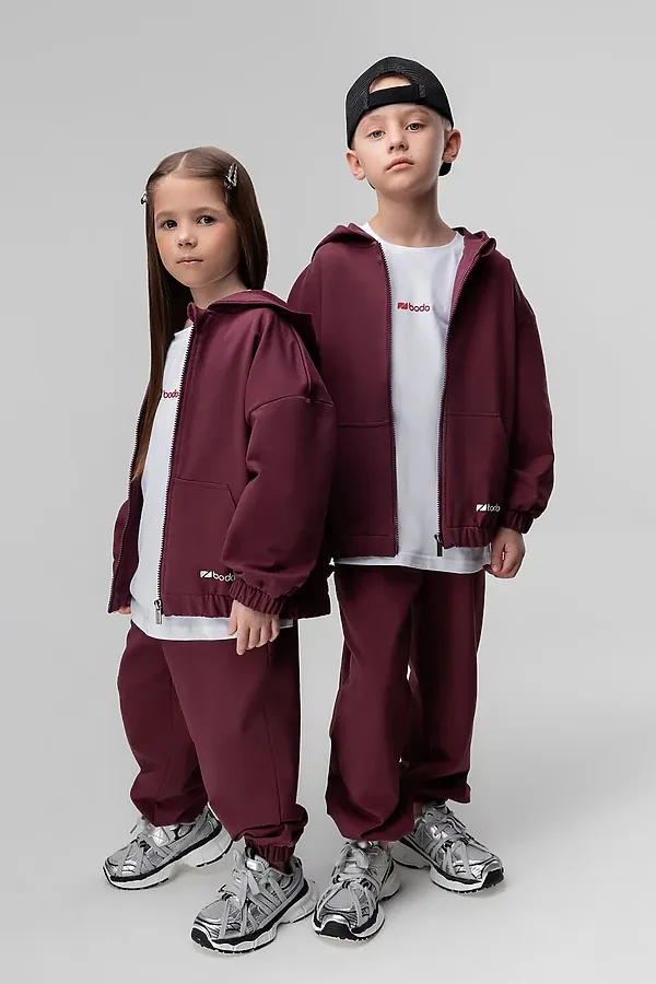 Костюм (Свитшот+Брюки) BODO, бордовый - фото 1