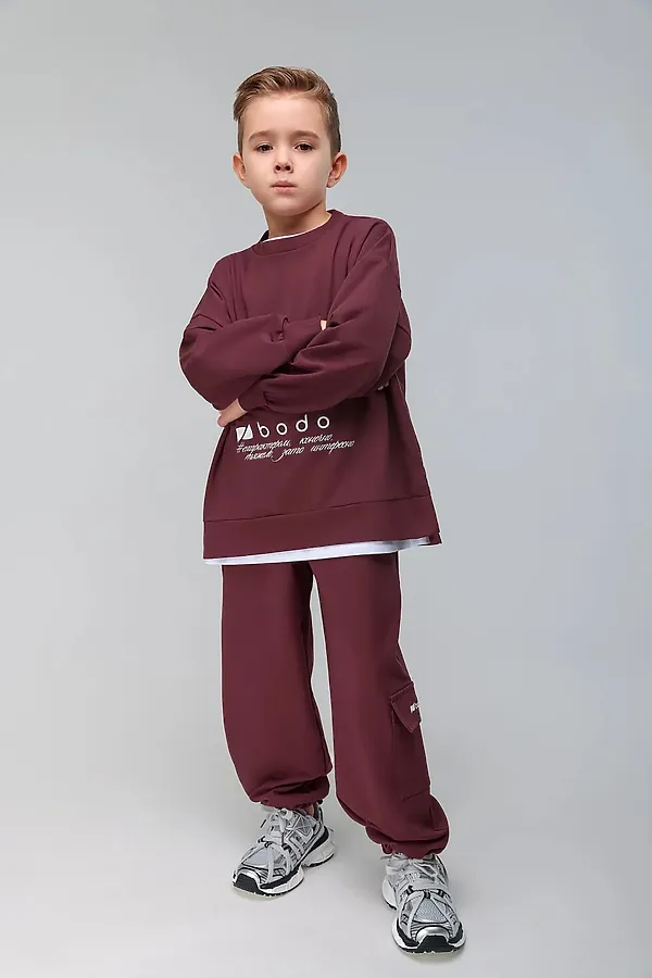 Костюм (Джемпер+Брюки) BODO-S, бордовый - фото 1