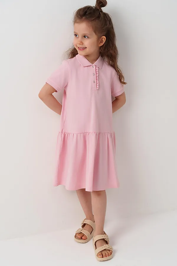 Платье трикотажное для девочек PLAYTODAY, светло-розовый - фото 1