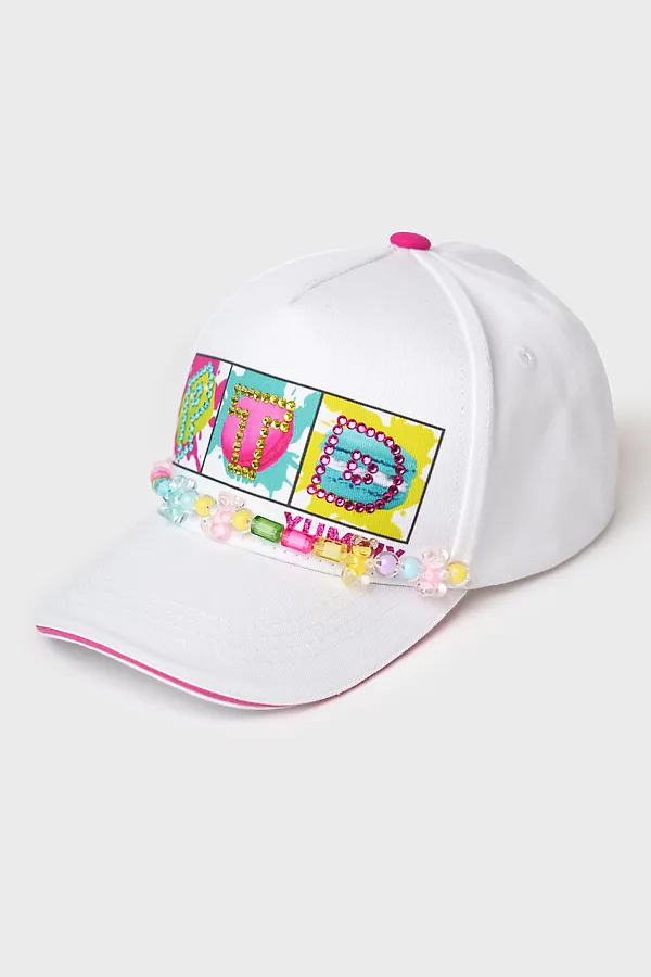 Кепка текстильная для девочек PLAYTODAY, белый - фото 1