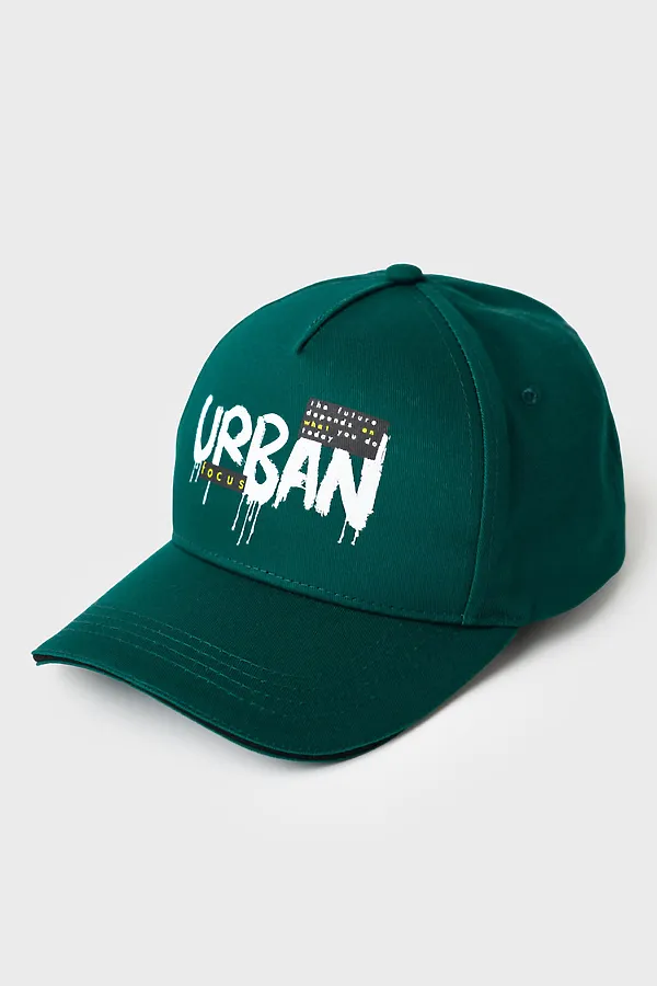 Кепка текстильная для мальчиков PLAYTODAY, темно-зеленый - фото 1