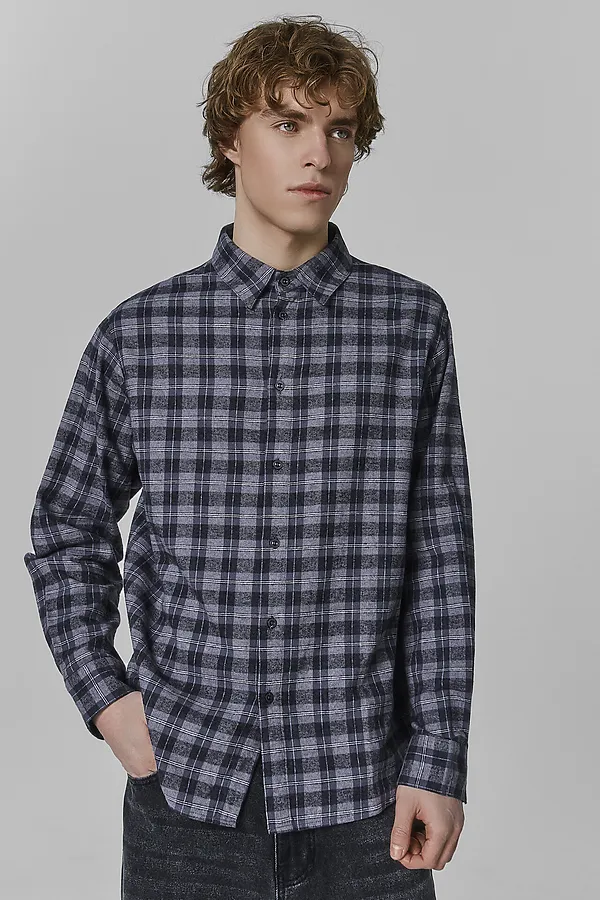 Рубашка мужская MARK FORMELLE, серая клетка - фото 1