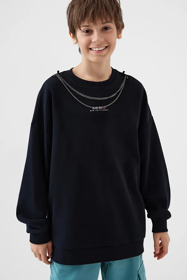 Толстовка трикотажная для мальчиков PLAYTODAY, черный - фото 1