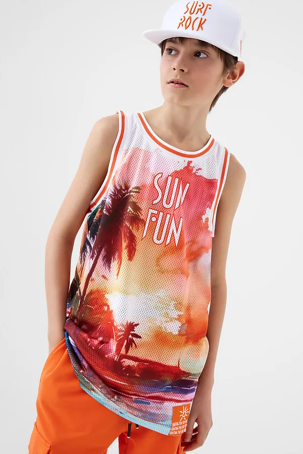 Майка трикотажная для мальчиков PLAYTODAY, белый - фото 1