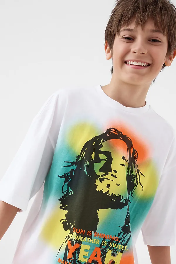 Фуфайка трикотажная для мальчиков (футболка) PLAYTODAY, белый - фото 1