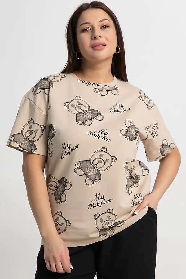 Футболка Бриса LADY TAIGA, бежевая - фото 1