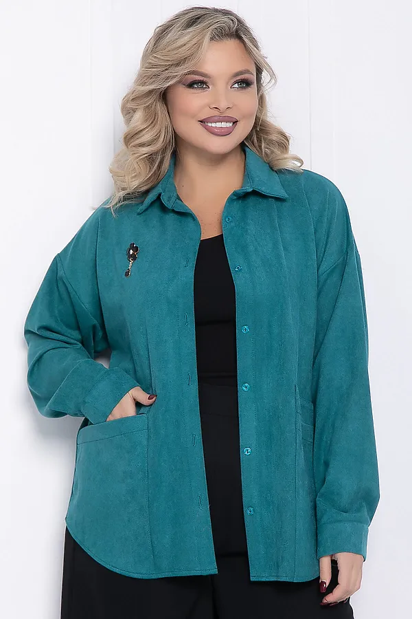 Рубашка Милолика LADY TAIGA, бирюзовая - фото 1