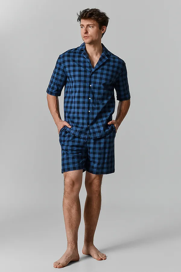 Костюм мужской (жакет, шорты) MARK FORMELLE, клетка на т.синем - фото 1