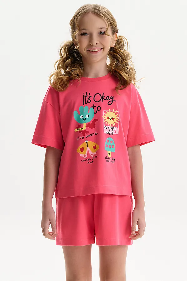 Пижама для девочек PELICAN, коралловый - фото 1