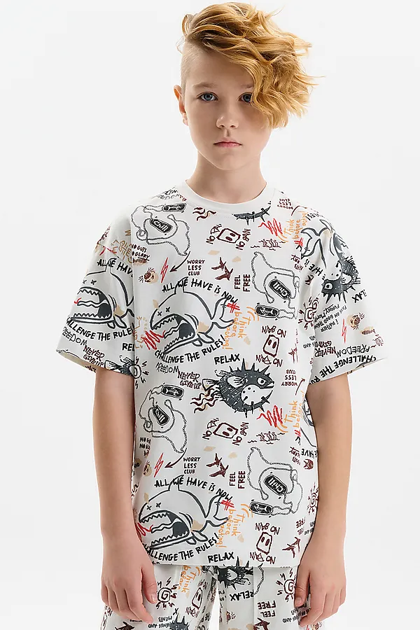 Футболка для мальчиков PELICAN, молочный - фото 1